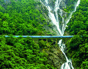 Dudhsagar Falls With Monkey Island